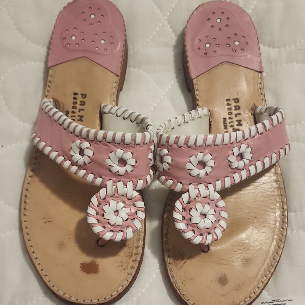 Palm Beach Sandals Pink and White Classic Sandals
